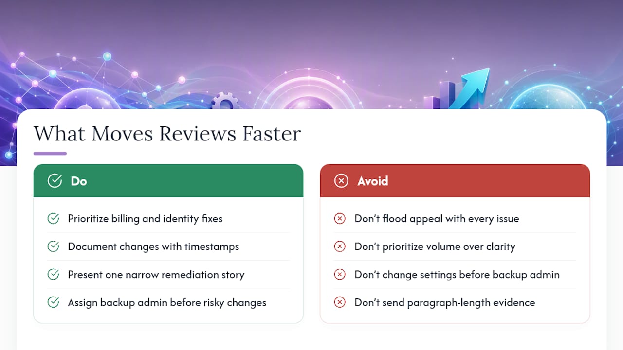 What Actually Moves Reviews Faster — overview diagram