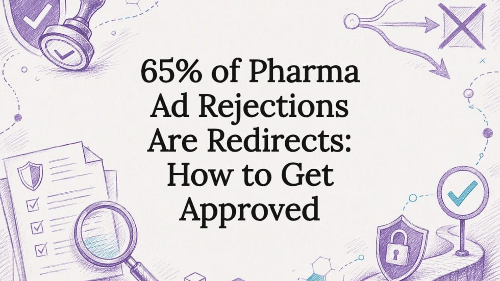 Decorative pharma ad approval title card