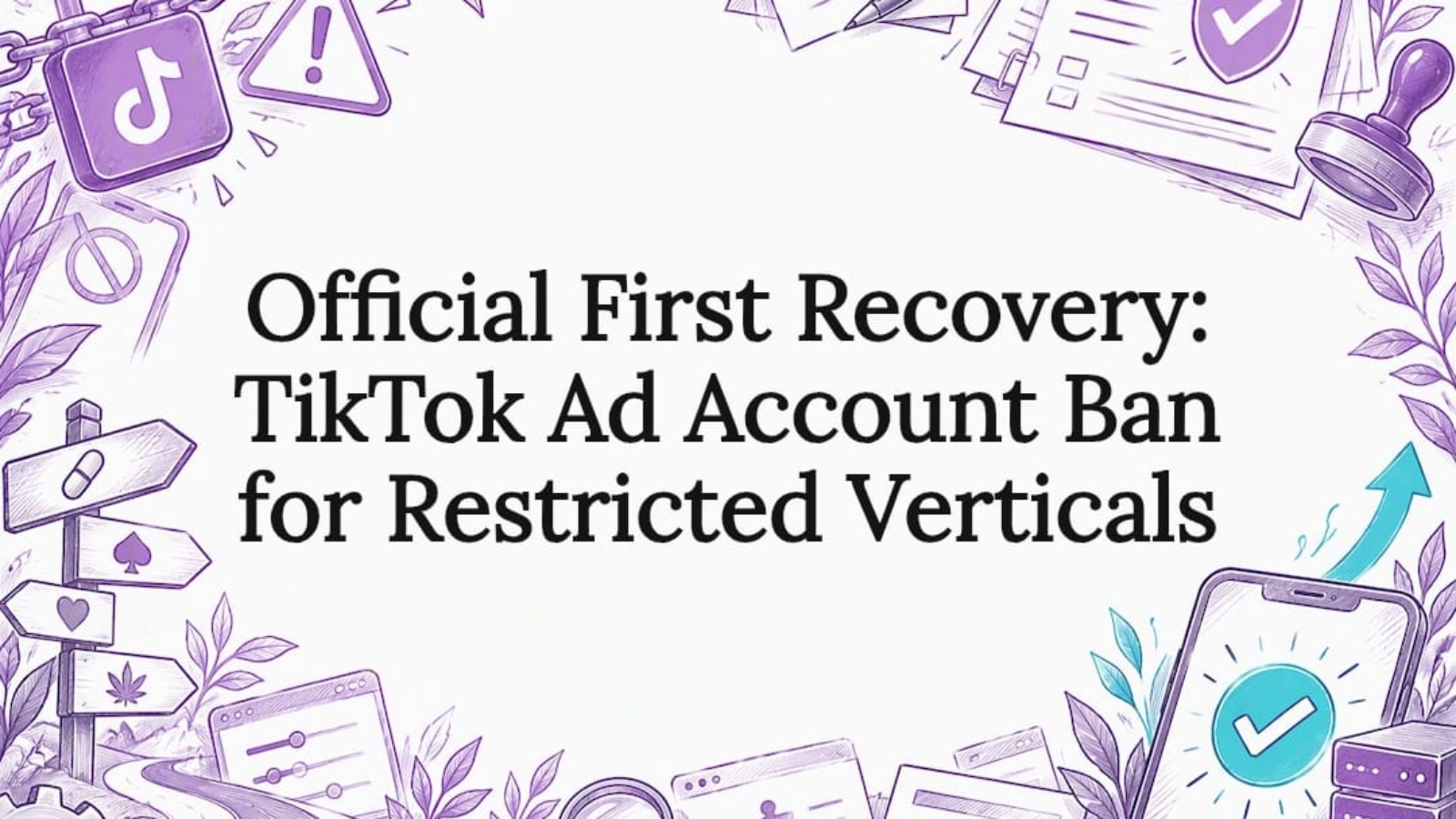 Decorative TikTok ad account recovery title card
