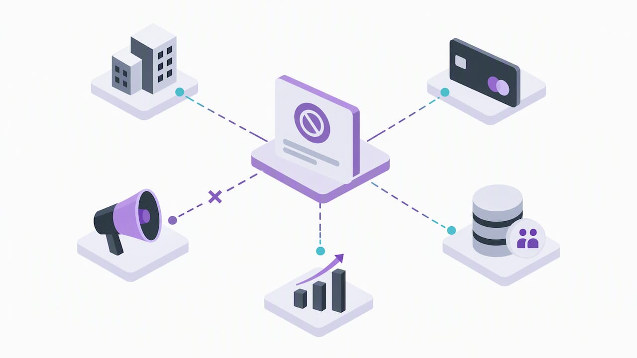 Account suspension impacts linked advertising assets