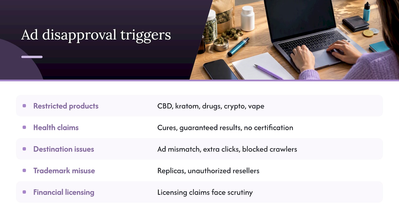 Six common causes of ad disapproval